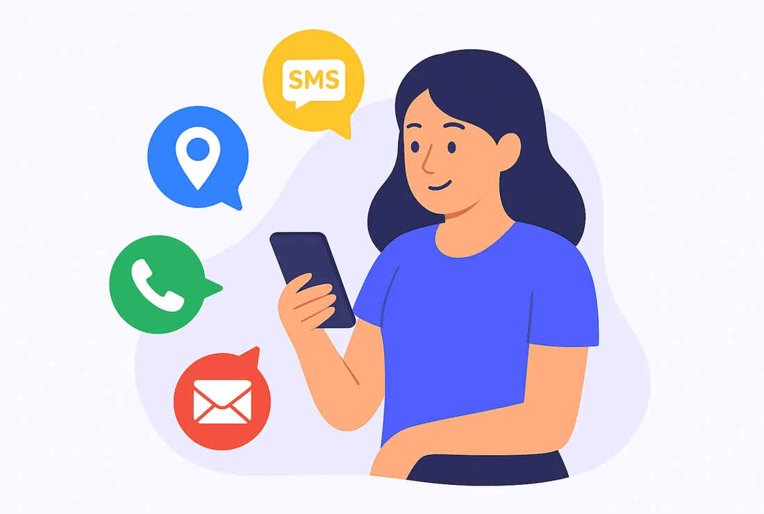Illustration of a support agent messaging a buyer with delay and reattempt updates on an undelivered order